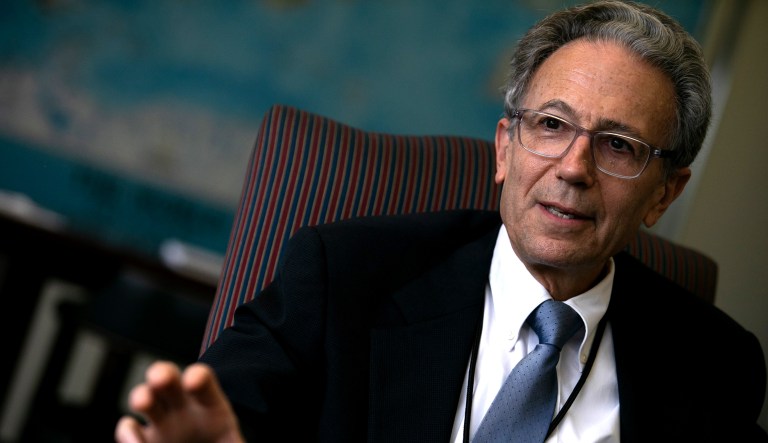 Michael Pack, the head of the U.S. Agency for Global Media, speaks during an interview with the Washington Examiner.