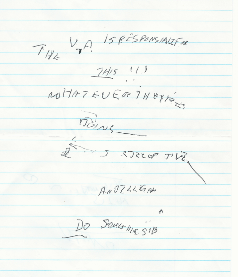 As he was dying of complications from his surgery, Willingham wrote this note to his daughter, Sydney Schoellman. It reads: 