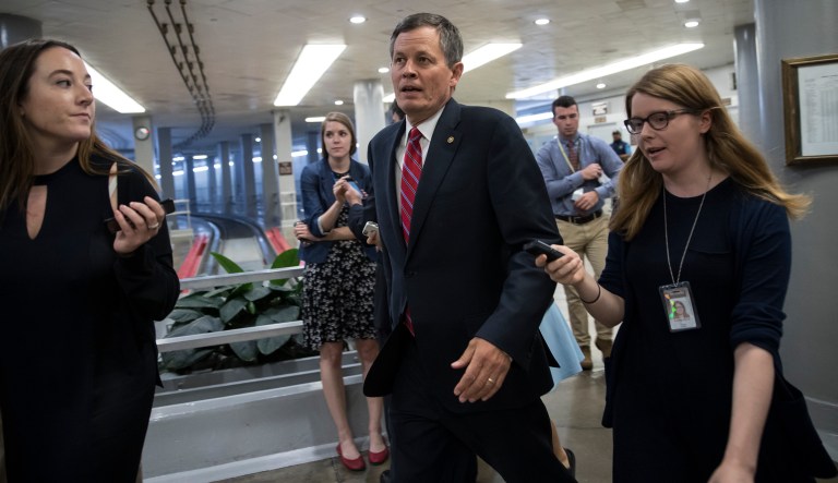 Sen. Steve Daines, R-Mont., said a tax cut for small businesses isn't big enough. (AP Photo/J. Scott Applewhite)