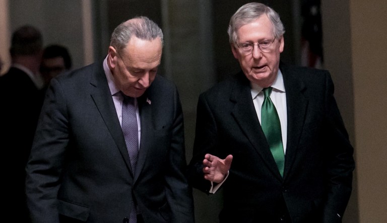 Senate Majority Leader Mitch McConnell, R-Ky., and Senate Minority Leader Chuck Schumer, D-N.Y., announced a new two-year budget deal Wednesday. (Graeme Jennings/Washington Examiner)