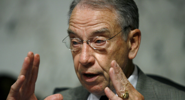 Sen. Charles Grassley, R-IA, today demanded that the Department of Justice investigate the Environmental Protection Agency for possibly erecting improper or illegal administrative obstacles to Freedom of Information Act requests for government documents. Joining Grassley were Sen. David Vitter, R-LA, and Rep. Darrell Issa, R-CA. (AP Photo) 