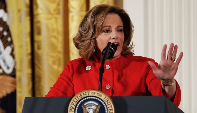 Former deputy national security adviser K.T. McFarland had previously been nominated ambassador to Singapore in May, but her nomination was delayed. (AP Photo/Pablo Martinez Monsivais)