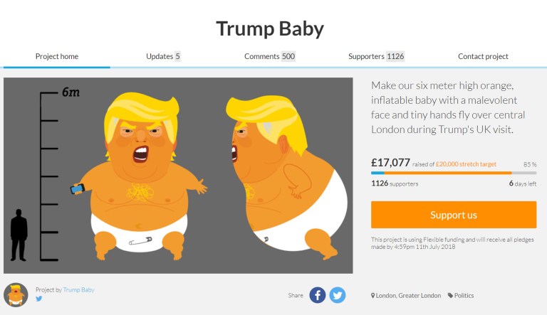 Planners behind Trump ‘angry baby’ blimp plan to go global after UK protest