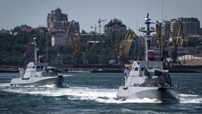 Ukrainian patrol boats participate in exercise Sea Breeze 2019, in Odesa, Ukraine, July 7, 2019. Sea Breeze is a U.S. and Ukraine co-hosted multinational maritime exercise held in the Black Sea and is designed to enhance interoperability of participating nations and strengthen maritime security.