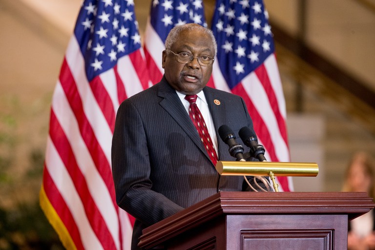 Rep. Jim Clyburn, D-S.C., revealed the advice he gave his 21-year-old grandson about what to do if police stop him at a traffic light. (AP Photo/Andrew Harnik)