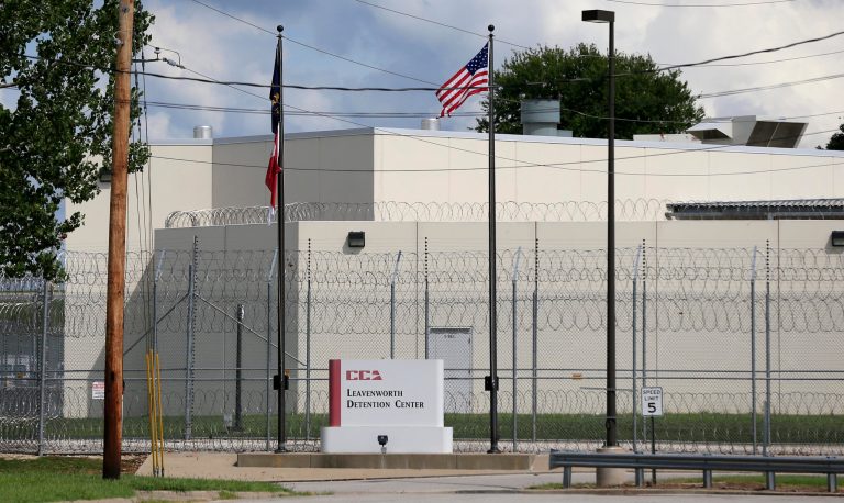 The Leavenworth Detention Center is a 1,200 bed maximum-security facility is run by CoreCivic, under a contract reached with the U.S. Marshals Service. (AP Photo/Orlin Wagner)