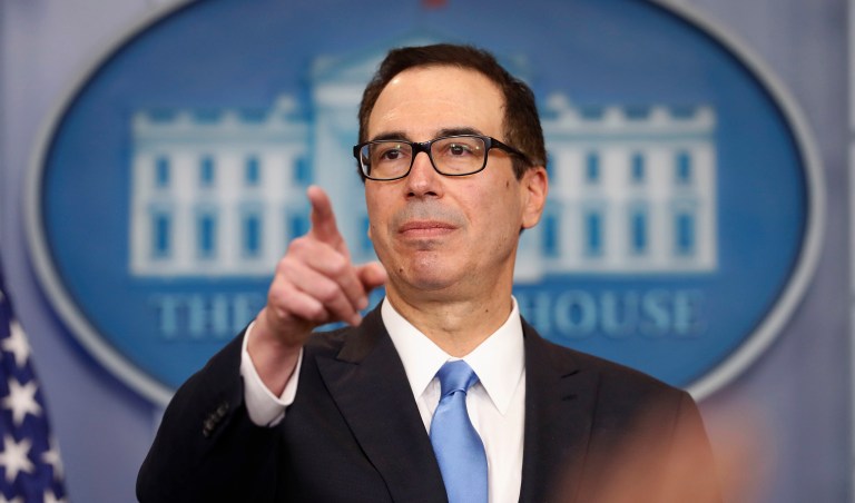Brian Brooks is a Mnuchin loyalist, and is expected to be work very closely with the secretary. Above, Treasury Secretary Steve Mnuchin. (AP Photo/Pablo Martinez Monsivais)