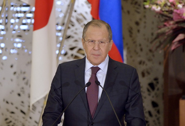 Russia's Foreign Minister Sergey Lavrov justified the Syrian intervention by noting Moscow's alliance with Assad's government. (David Mareuil/Pool Photo via AP)