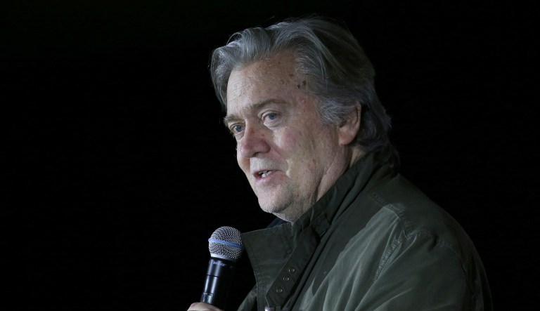 Steve Bannon has been eclipsed by the base he built. (AP Photo/Mary Schwalm)