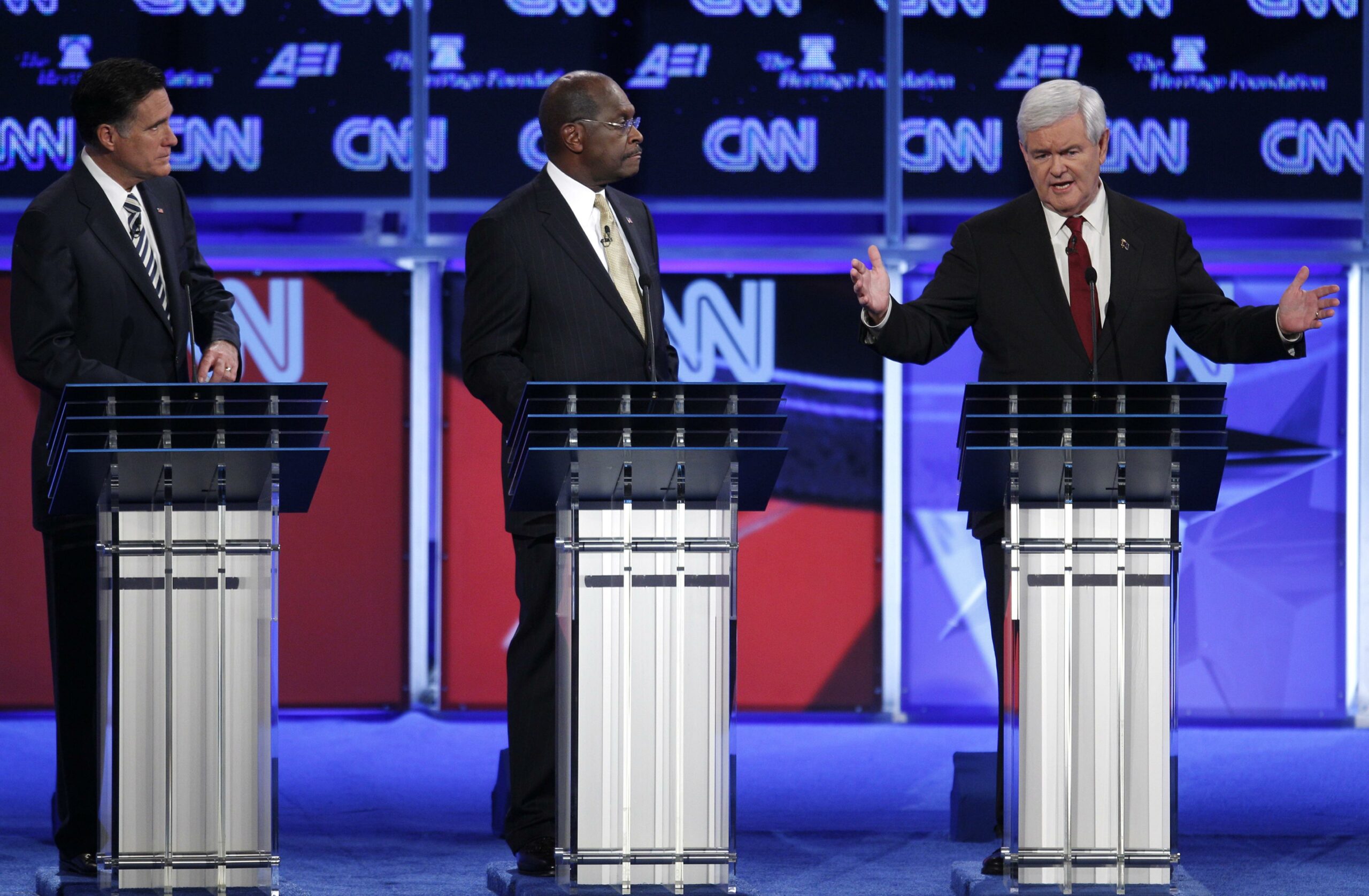 In GOP debate, Romney wobbles, Gingrich scores