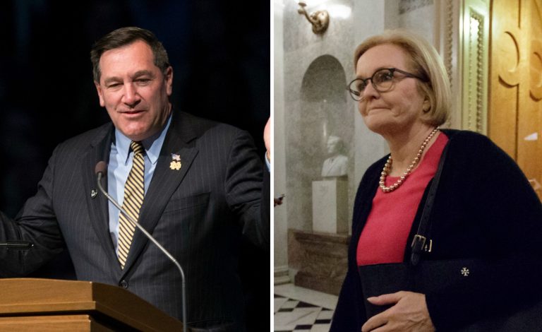 The Judicial Crisis Network is launching new ads targeting Democratic Sens. Claire McCaskill of Missouri and Joe Donnelly of Indiana in the battle over Judge Neil Gorsuch's Supreme Court nomination. (AP Photos)