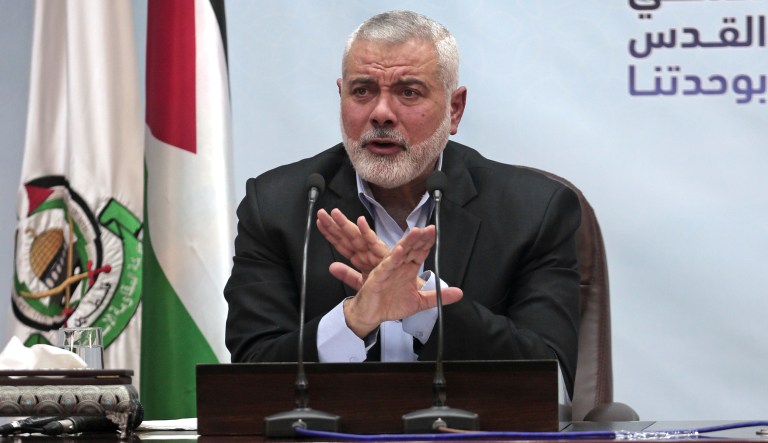 The government designated Ismail Haniyeh, who was elected to lead the terrorist group's political bureau in May, as a specially designated global terrorist, along with three others: Harakat al-Sabireen, Liwa al Thawra and Harakat Sawa'd Misr. (AP Photo/ Khalil Hamra)