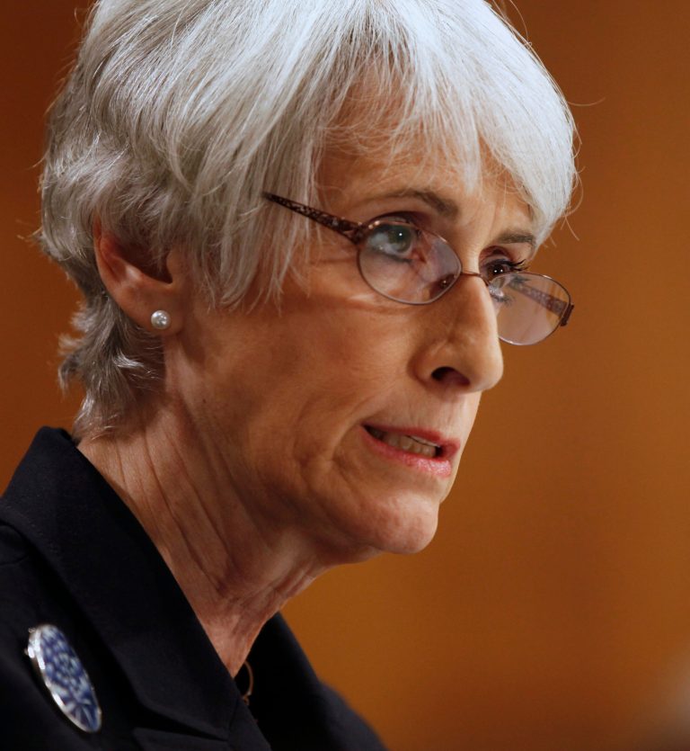 Undersecretary of State for Political Affairs Wendy Sherman testifies on Capitol Hill in Washington, Thursday, Oct. 3, 2013, before the Senate Foreign Relations Committee hearing entitled: Reversing Iran's Nuclear Program. Sherman told the committee that the Obama administration would support tougher economic pressure on Iran if the Islamic republic doesn't begin slowing the pace of its uranium enrichment activity and opening its stockpiles of nuclear material to greater inspection, and reassured its critics that the U.S. would not be played for 