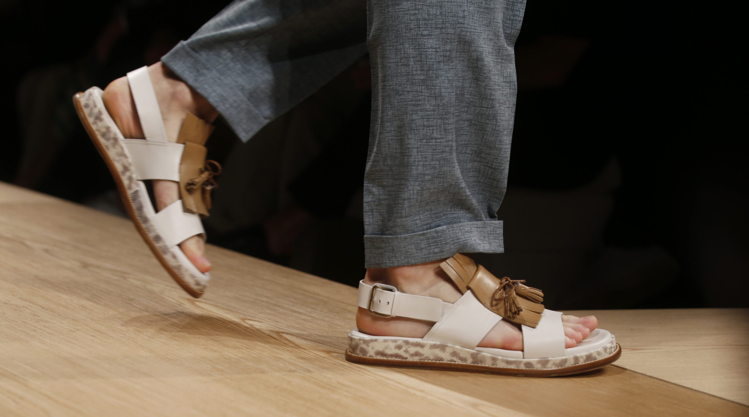 Ferragamo emphasizes fluidity with aqueous blue