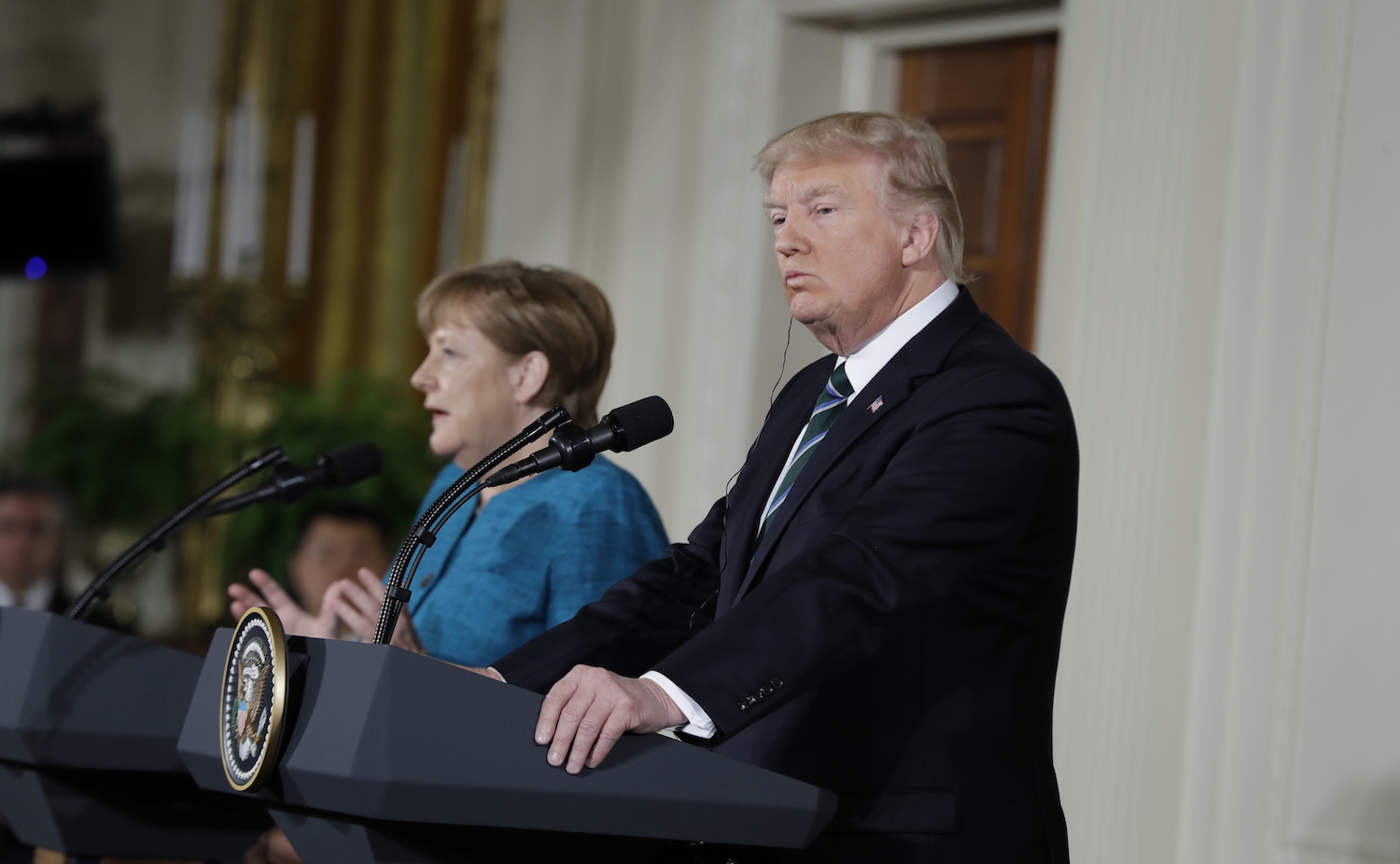 Trump blasts ‘fake news’ coverage of ‘great’ meeting with Merkel