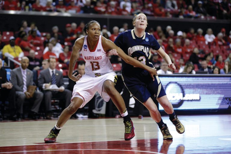 Patrick Semansky/AP
Alicia DeVaughn was one of four Maryland players to finish in double digits in rebounds Saturday vs. Quinnipiac.