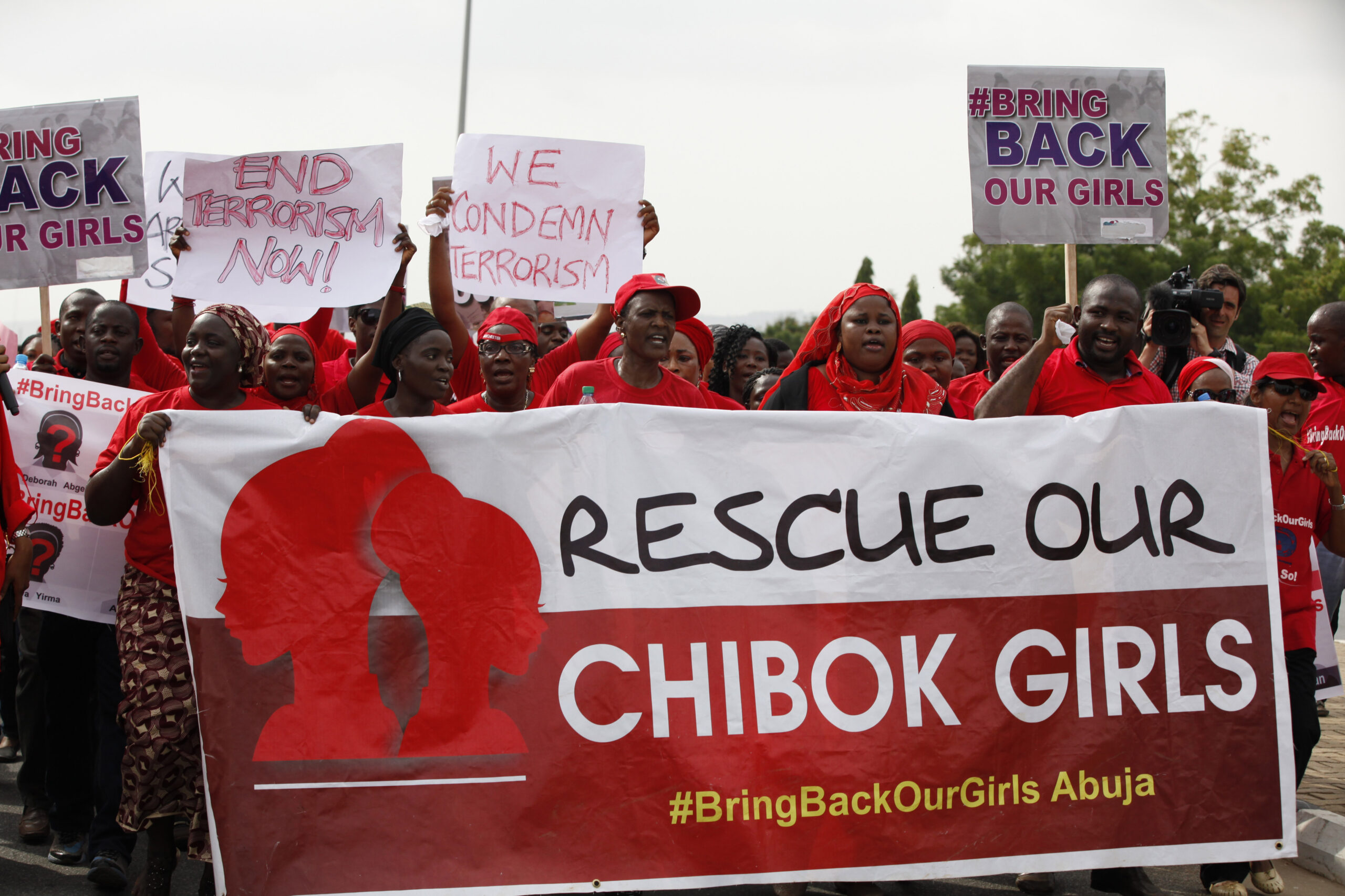 Nigerians protest government failure to free girls