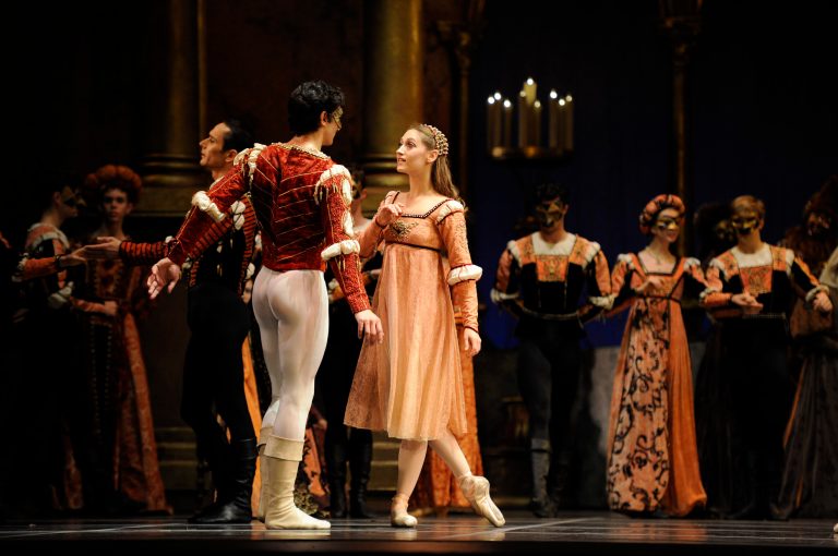 Sarah Van Patten and Pierre-FranÃ§ois Vilanoba in Tomasson's Romeo & Juliet.
(Photo by Erik Tomasson)