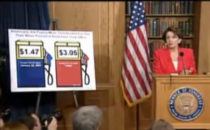 2007: Speaker Pelosi blames Bush for $3.49 gas