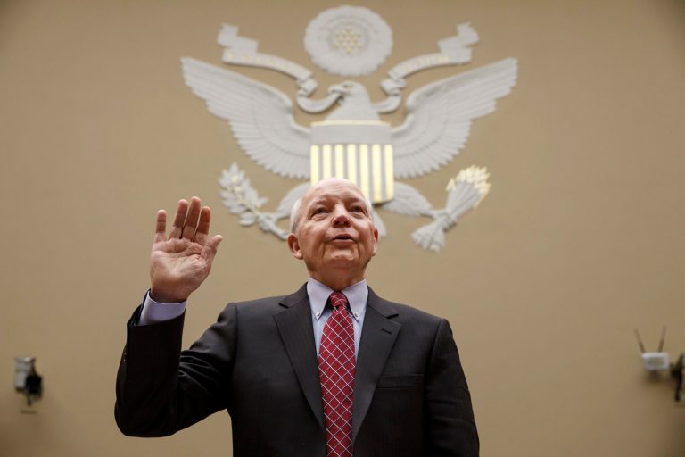 Internal Revenue Service Commissioner John Koskinen is sworn in on Capitol Hill in Washington, Wednesday, March 26, 2014, prior to testifying before the House Oversight Committee hearing probing whether Tea Party groups were improperly targeted for increased scrutiny by the government's tax agency. (AP Photo/J. Scott Applewhite)