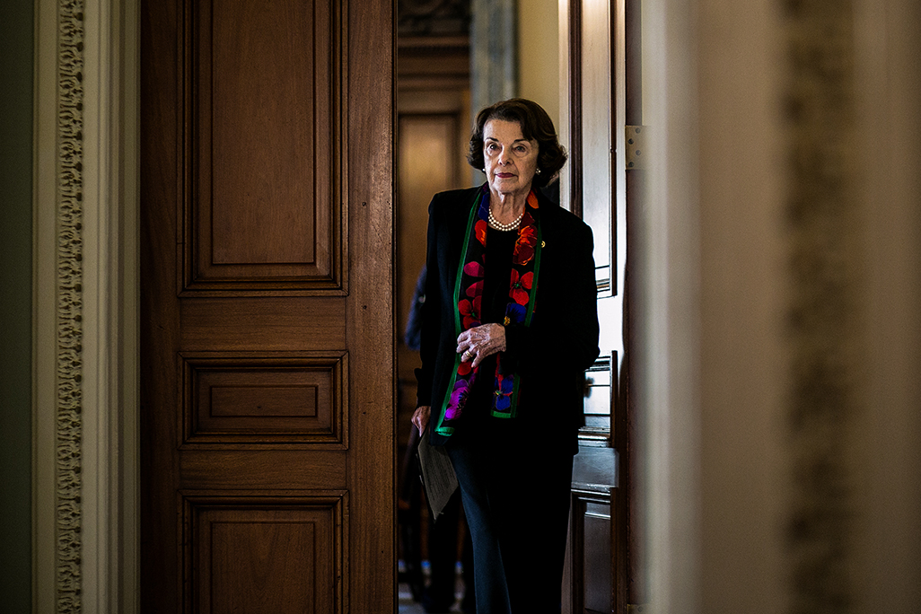 Sen. Dianne Feinstein (D-CA), seen here in this October 2018 photo, died on Thursday evening at the age of 90. Feinstein was the longest-serving female senator in history. Her death now puts pressure on Gov. Gavin Newsom (D-CA) to name a replacement quickly.