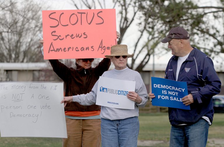 The recent Supreme Court decision over-ruling some FEC restrictions on political campaign contributions has provoked angry reactions on the Left. (AP Photo)
