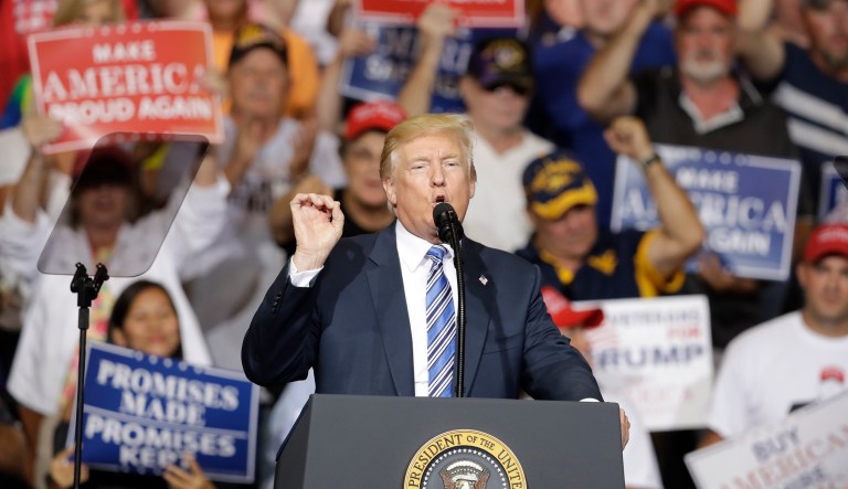 The most visible element of Trump populism concerns immigration, both legal and illegal. (AP Photo/Darron Cummings)