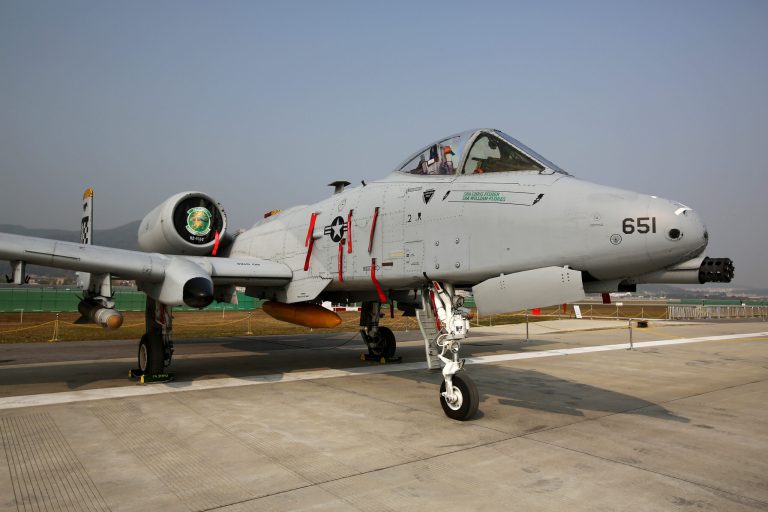 The A-10, (official name Thunderbolt II) was on the verge of forced extinction, a victim of the Budget Control Act, when an army of supporters in Congress rallied to its cause. (SeongJoon Cho/Bloomberg)