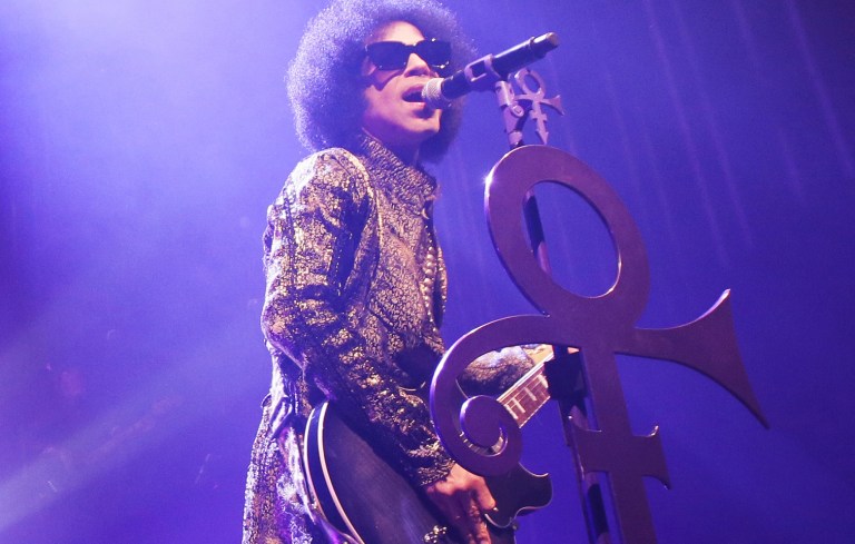 Prince performs onstage during the 'HitnRun' tour at the Fox Theatre on April 9, 2015 in Detroit, Michigan. (Photo by Chelsea Lauren/Getty Images for NPG Records 2015)