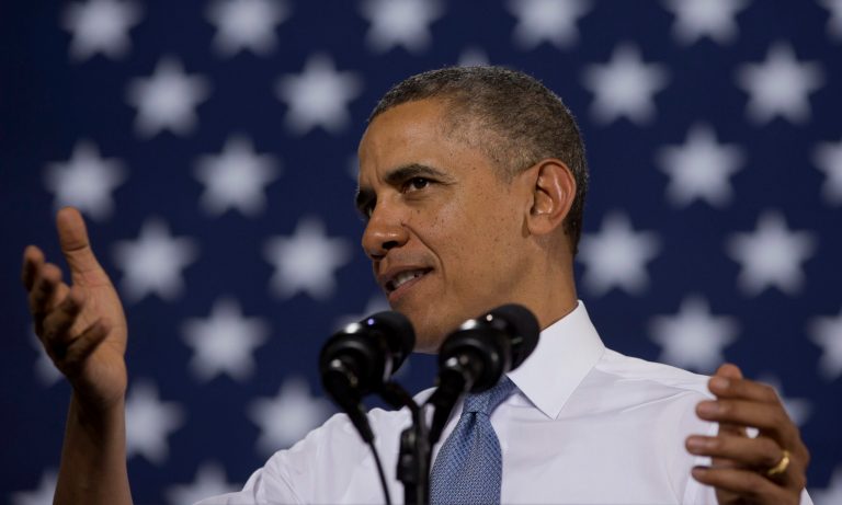 President Obama speaks at General Electric's Waukesha Gas Engines facility on Jan. 30 in Waukesha, Wis. (AP Photo)