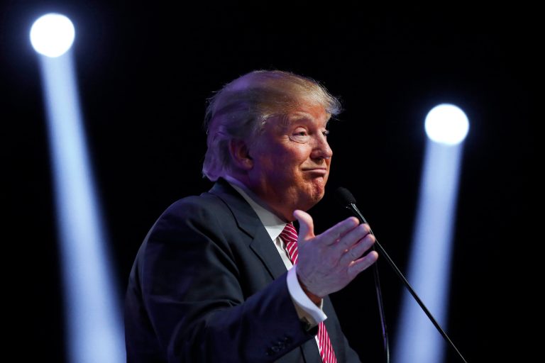 Republican presidential candidate Donald Trump pledged Monday that he would keep open the option of using enhanced interrogation techniques in order to collect intelligence critical to protecting the United States. (AP Photo/Paul Sancya)