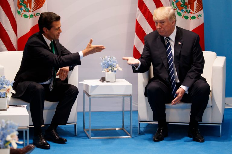 President Trump meets with Mexican President Enrique Pena Nieto at the G20 summit in Hamburg. (AP Photo/Evan Vucci)