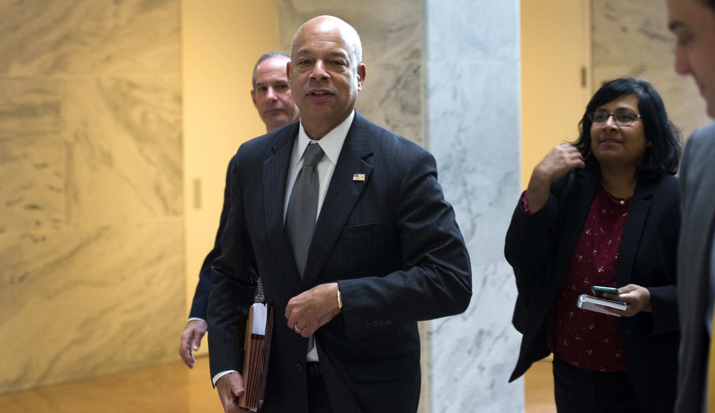 Former DHS Secretary Jeh Johnson met with Senate investigators on Russia probe