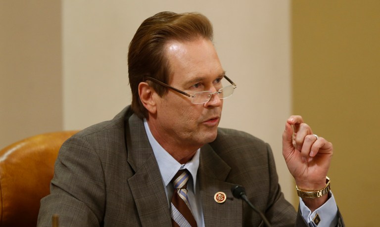 Rep. Vern Buchanan, R-Fla., questions organizations that say they were unfairly targeted by the Internal Revenue Service while seeking tax-exempt status testify at the House Ways and Means Committee hearing on Capitol Hill in Washington, Tuesday, June 4, 2013.