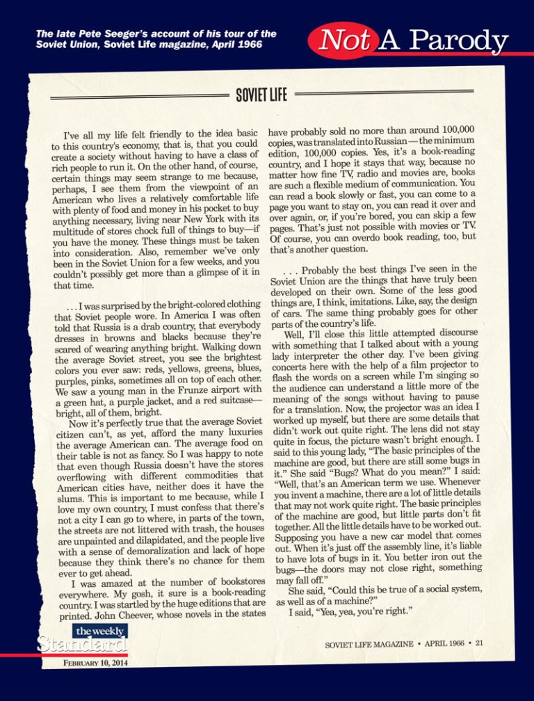 Pete Seeger’s Soviet Life