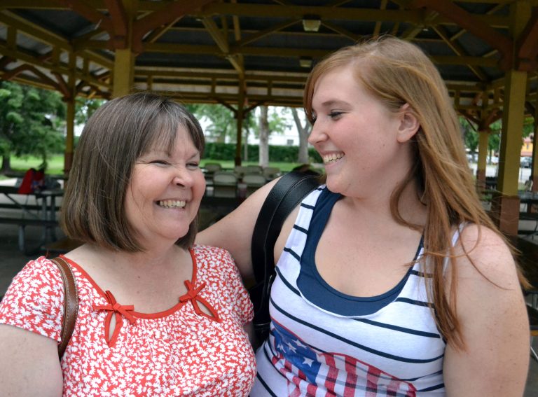   In this June 12, 2012 photo, Trish Nixon, left, stands with her 21-year-old daughter, Krista Nixon, in Colorado Springs, Colo. Trish Nixon talks about the challenge she has faced over the years about marijuana. Nixon said the message to her daughter changed over the years, evolving from 