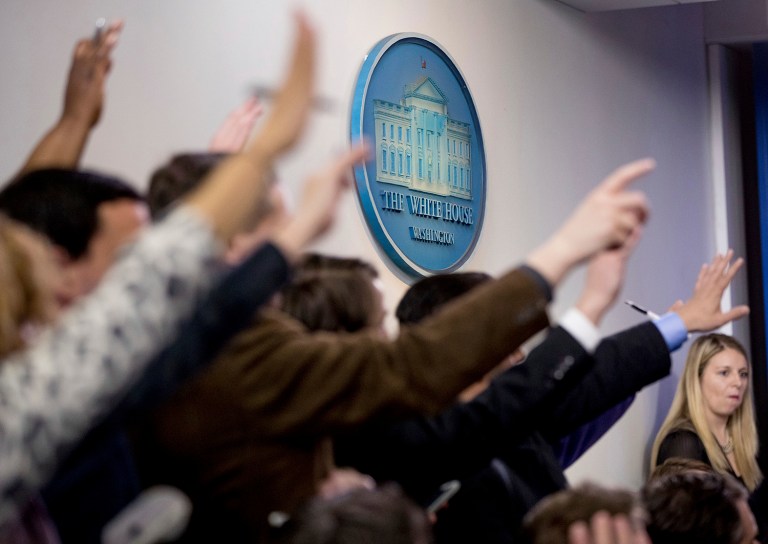 The questioning followed a series of vague tweets and contradictory statements from the Trump administration. (AP Photo/Andrew Harnik)