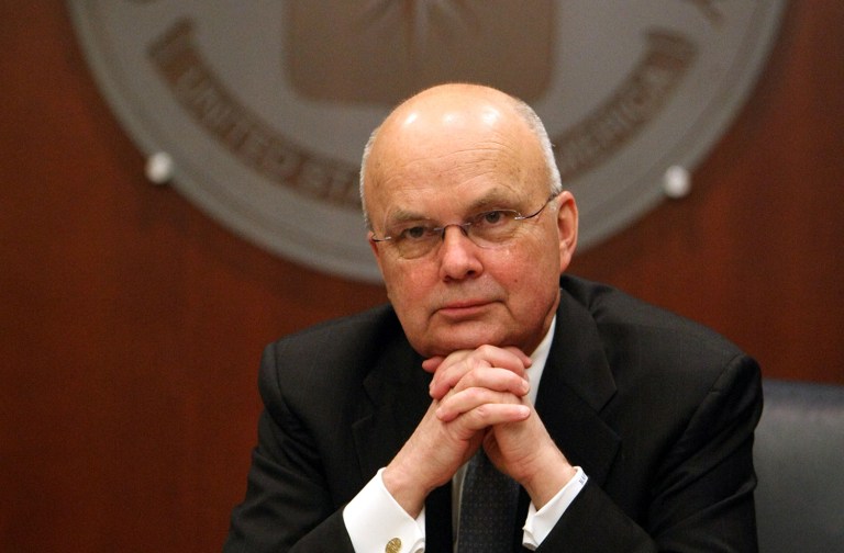Former CIA Director Michael Hayden said he's worried that Donald Trump is too unpredictable to lead the country. (AP Photo/Luis M. Alvarez)