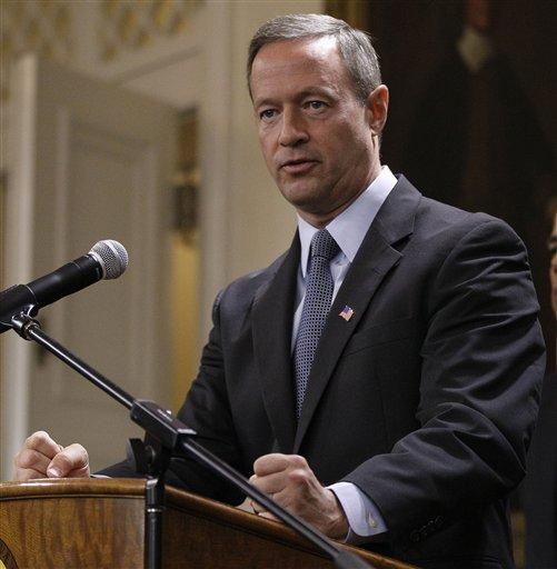 Maryland Gov. Martin O'Malley speaks at a news conference before the opening of a special session on congressional redistricting in Annapolis, Md., Monday, Oct. 17, 2011. (AP Photo/Patrick Semansky)