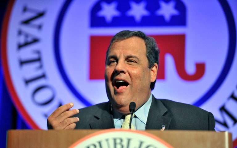 New Jersey Gov. Chris Christie speaks to fellow Republicans, Thursday, Aug. 15, 2013 during the Republican National Committee summer meeting in Boston. (AP/Josh Reynolds)