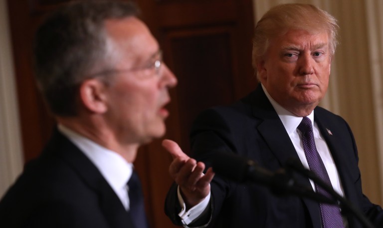 While Russia shakes a modern mailed fist, Iran rattles its nuclear saber, and ISIS sets Middle Eastern fires, America should look for friends. (AP Photo/Andrew Harnik)