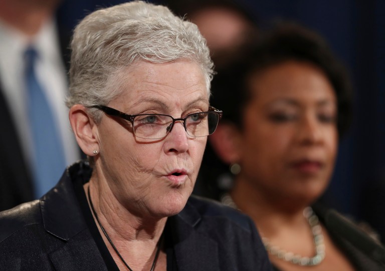 McCarthy has yet to change her social media accounts. For example, her Twitter handle still identifies her as EPA administrator. (AP Photo/Manuel Balce Ceneta)