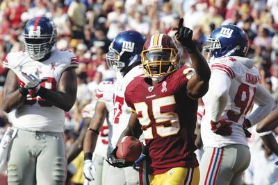 Jennifer Milbrett/The Washington Examiner
Tim Hightower and his teammates decided to work on Monday in preparation for Sunday's matchup with Arizona, his former team.