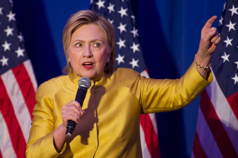 Democratic presidential candidate Hillary Clinton attacked Donald Trump for his insults towards women on Thursday. (AP Photo/Cliff Owen)