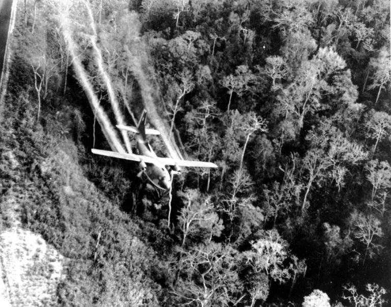 During the Vietnam War, Air Force C-123 planes sprayed millions of gallons of herbicides over the jungles of Southeast Asia to destroy enemy crops and tree cover. The military stopped the spraying by early 1971, but some Air Force Reserve units continued to fly the former spray planes until the early 1980s. Some veterans who flew in those planes after the war got sick, and like many Vietnam veterans, they're blaming the herbicides they say still coated the planes for decades. (AP Photo/Department of Defense, File)