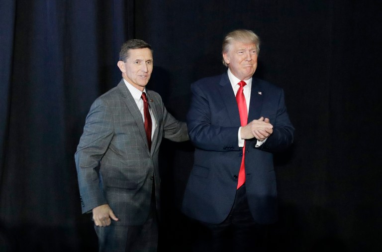 Dropping National Security Adviser Mike Flynn from the administration Monday night was the biggest step Trump has taken yet to clear the air around him regarding the excessive coziness with Russia. (AP Photo/John Locher)