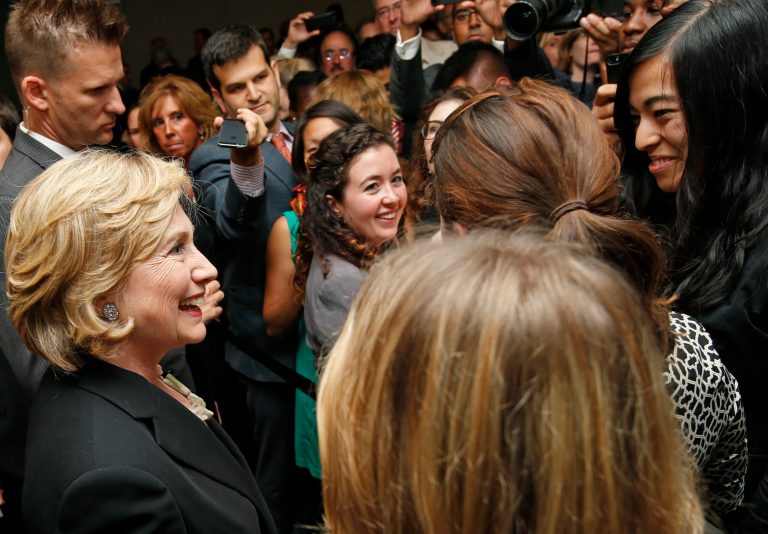 Former Secretary of State Hillary Clinton will appear at a Sept. 30 fundraiser for New Hampshire state Sen. Lou D'Allesandro, two weeks visiting Iowa, the first caucus state. (AP Photo/Kathy Willens)