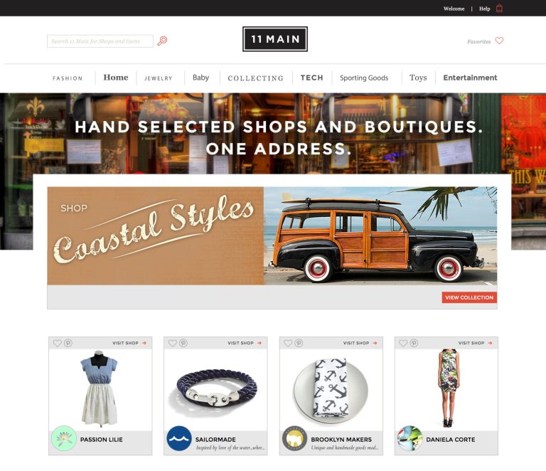 This screen shot shows 11 Main's homepage. The new e-commerce site is hoping to bring Main Street to the Web with an invite-only online marketplace that focuses on small-business retailers. (AP Photo)