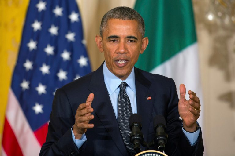 President Obama speaks during a joint news conference with Italian Prime Minister Matteo Renzi in the East Room of the White House in Washington, Friday, April 17, 2015. (AP Photo/J. David Ake)