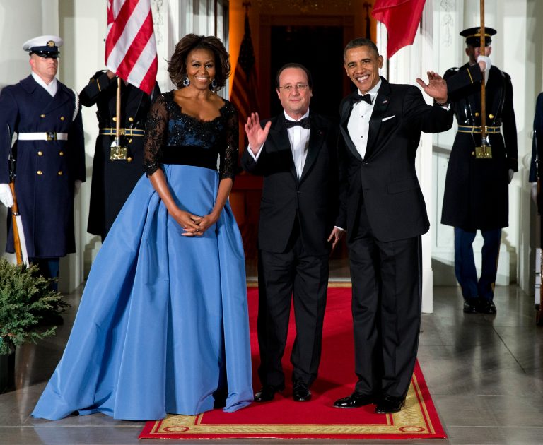 Stag French leader gets warm state dinner embrace